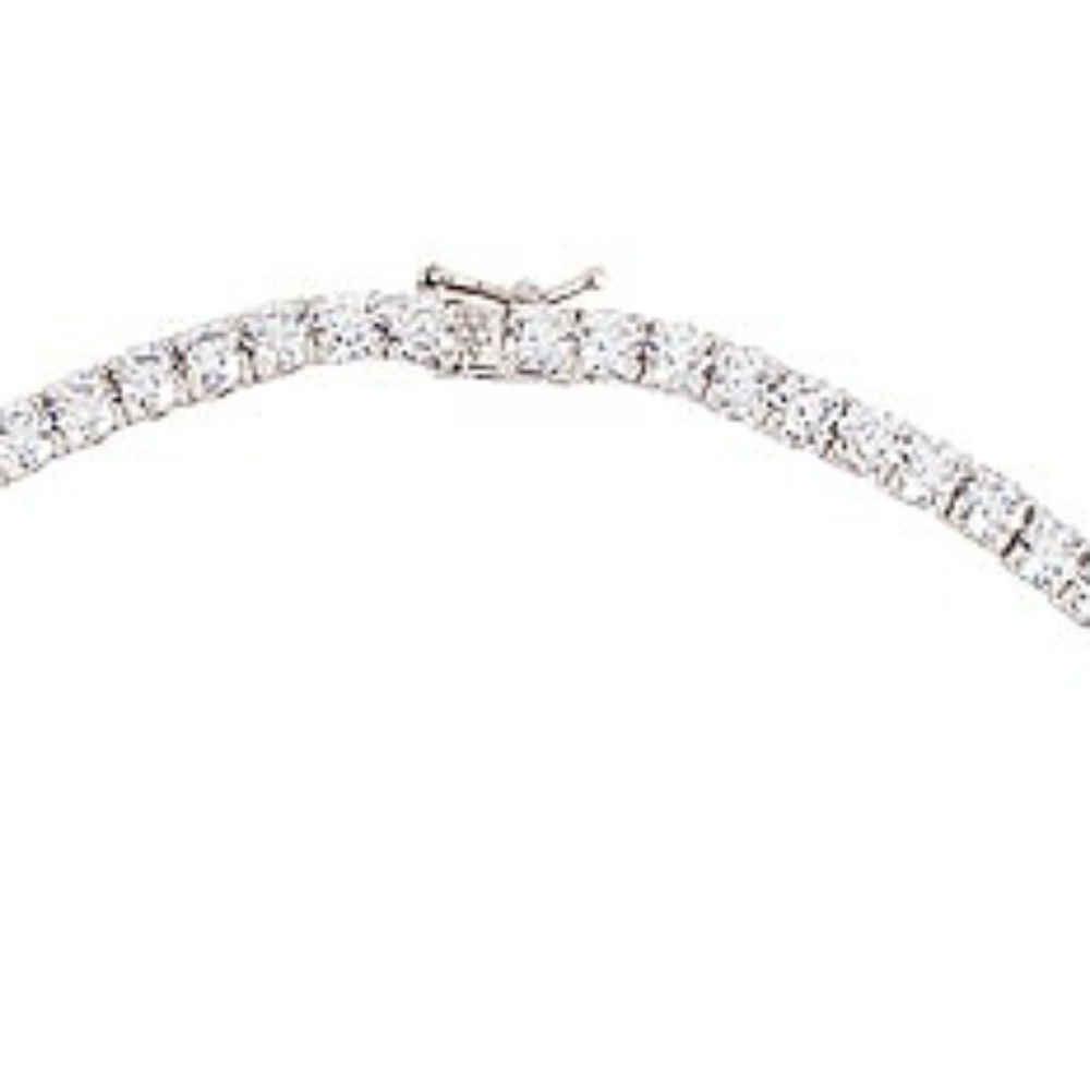 NWT Full Iced Out Necklace in Sterling Silver Cones In a Dust bag - Picture 3 of 3